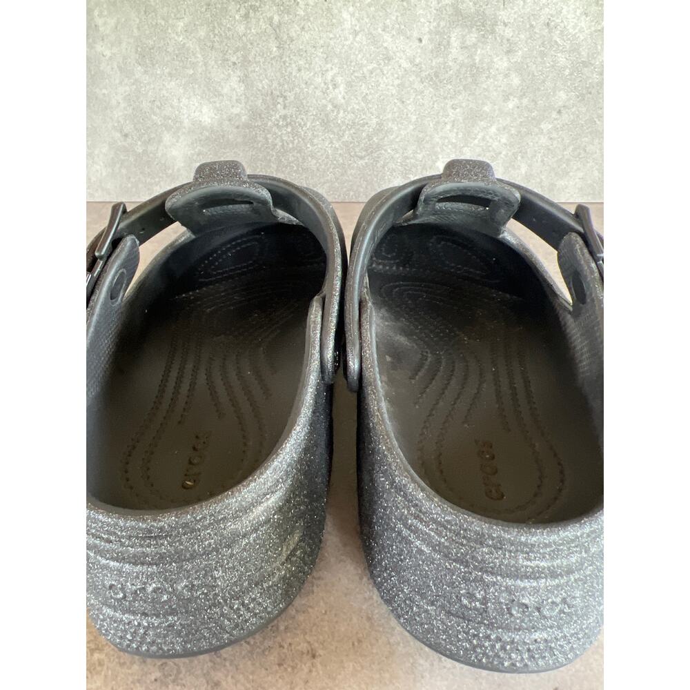 Crocs Classic Mary Jane Clogs Black glitter platform loafer goth emo comfort - Picture 6 of 11